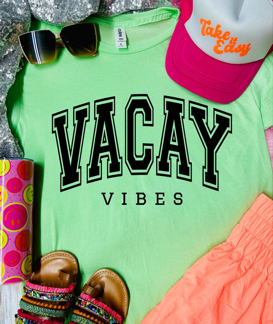 Vacay Vibes Arch Neo Mint Tee