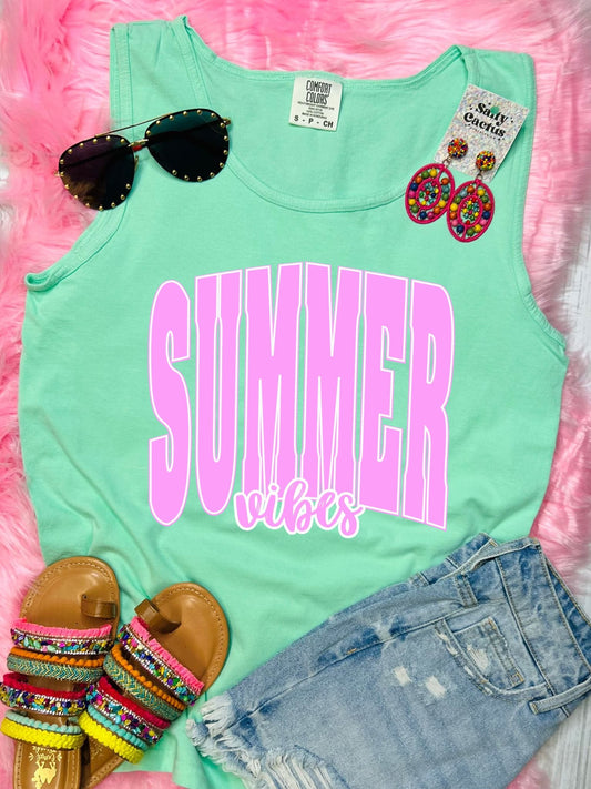 *DTF* Summer Vibes Neon Island Reef Comfort Color Tank