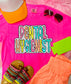 *DTF* Colorful Dalmation Name Neon Pink Comfort Color Tee