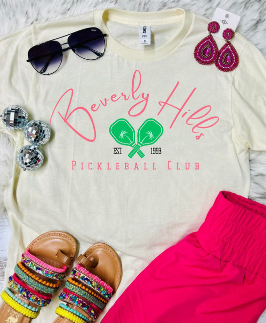 *DTF*Beverly Hills Pickleball Club Ivory Tultex Tee