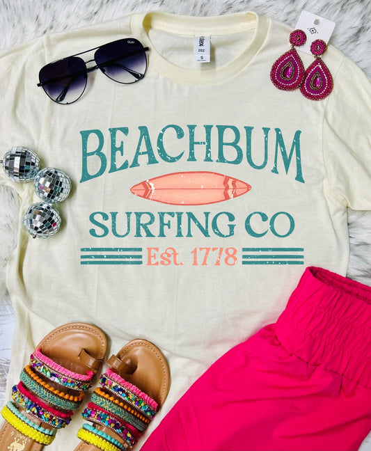 *DTG* Beach Bum Surfing Co. Ivory Tultex