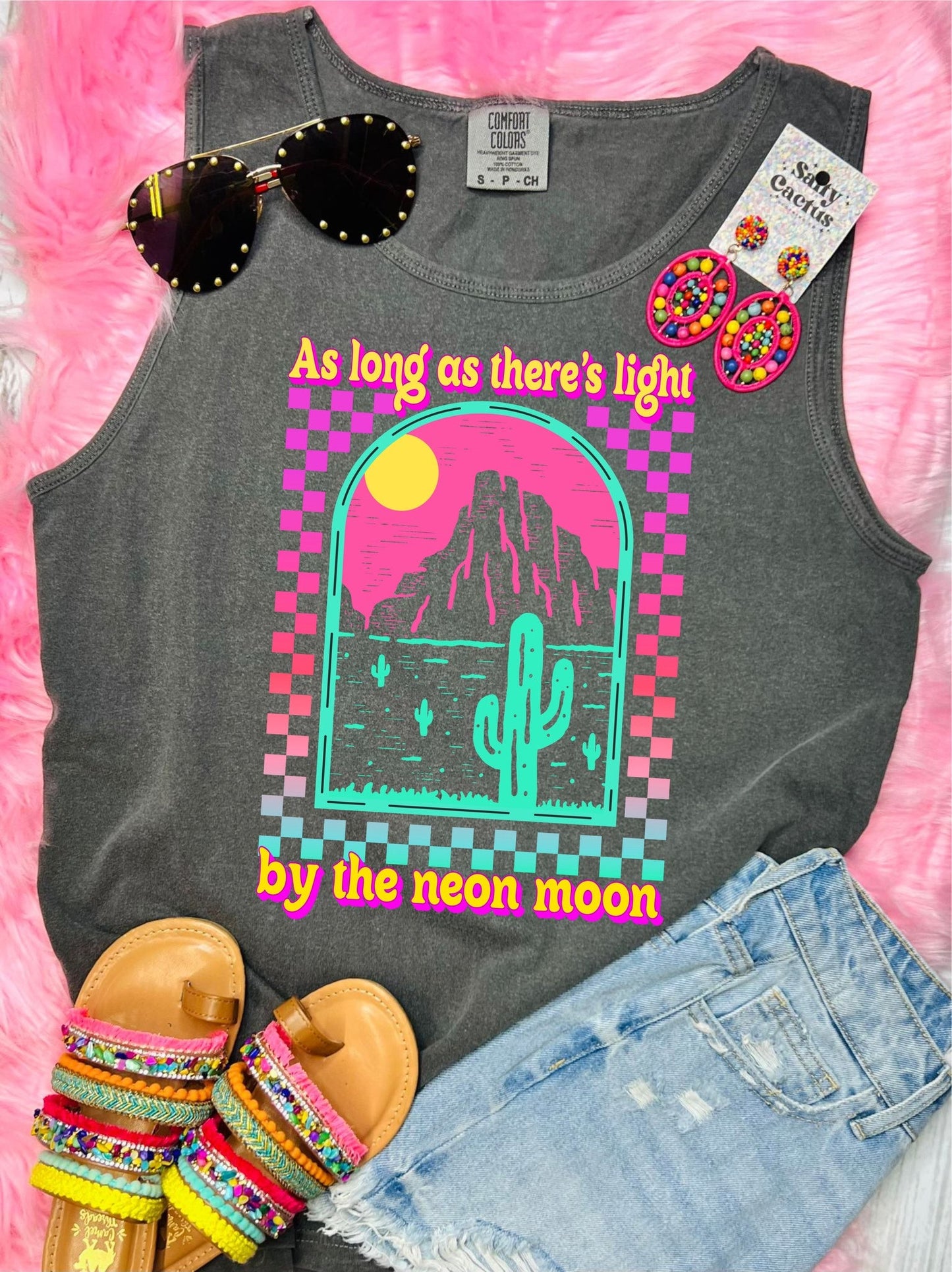 *DTF* As Long As There Is Light By The Neon Moon Pepper Comfort Color Tank