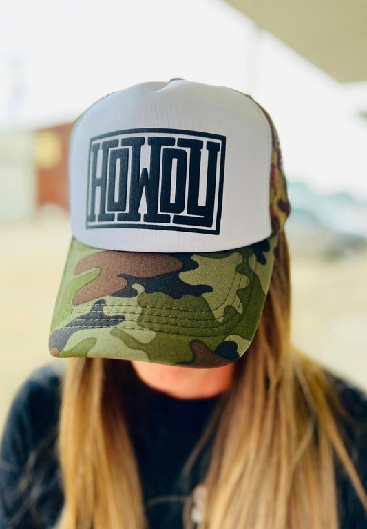 *TRUCKER HAT DTF* Howdy Camo Trucker