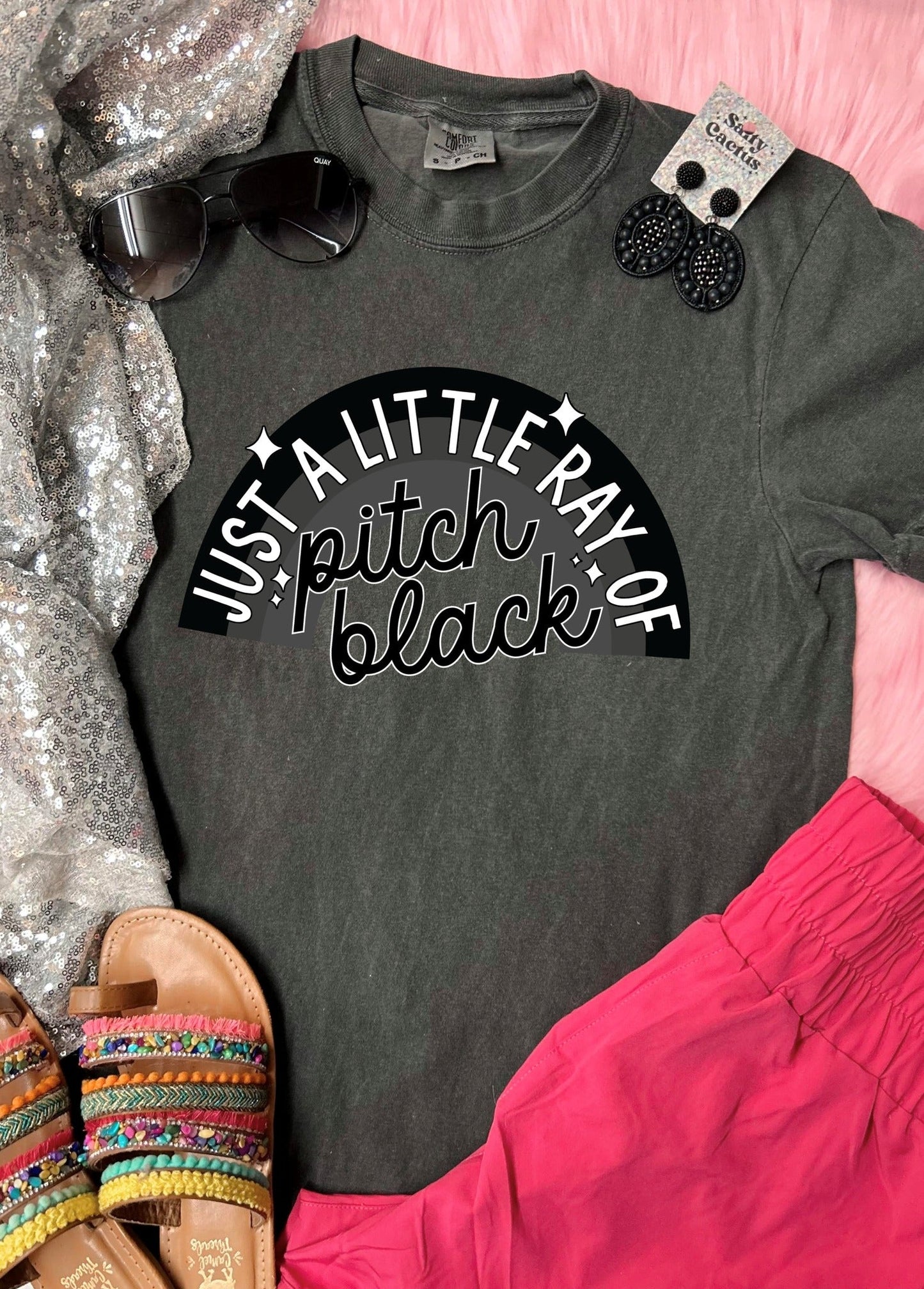 *DTF* Just a Little Ray of Pitch Black Pepper Comfort Color Tee