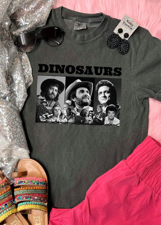 *DTF* Dinosaurs Pepper Comfort Color Tee