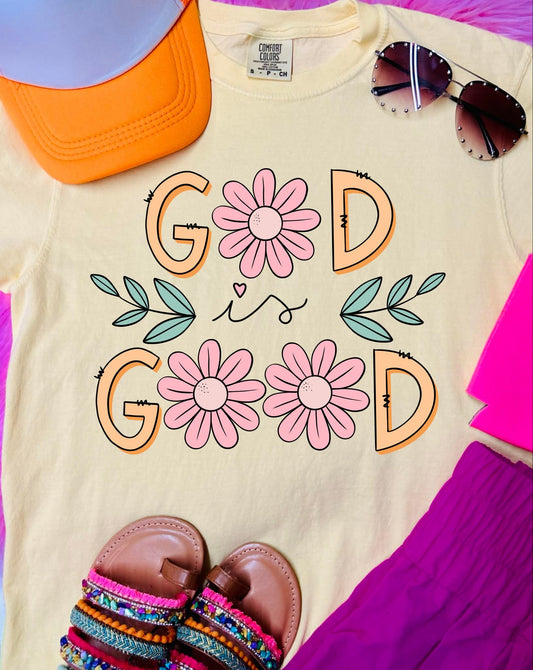 *DTF* God is Good Pastel Floral Butter Comfort Color Tee