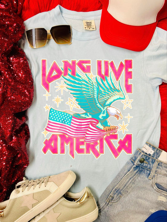 *DTF* Long Live America Rocker Chambray Comfort Color