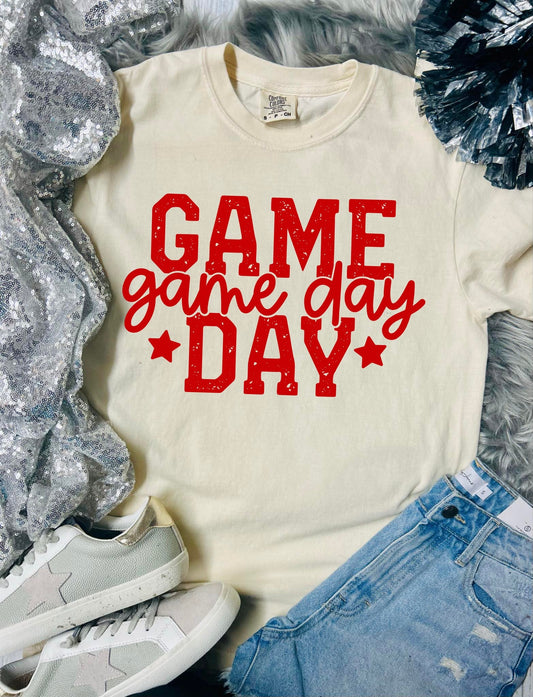 *DTF* Color Game Day Star Comfort Color Tee