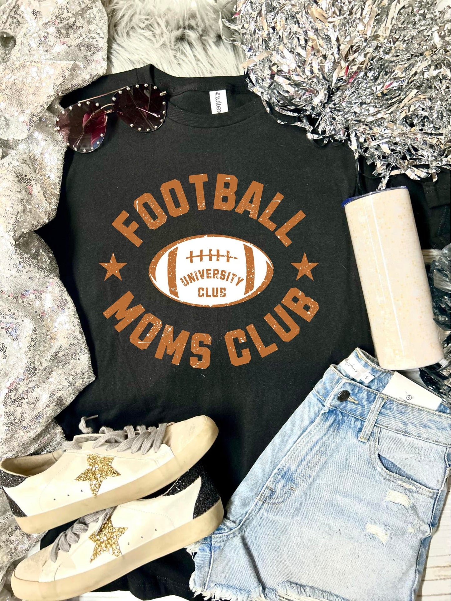 *DTF* Football Moms Club Black Tultex Tee