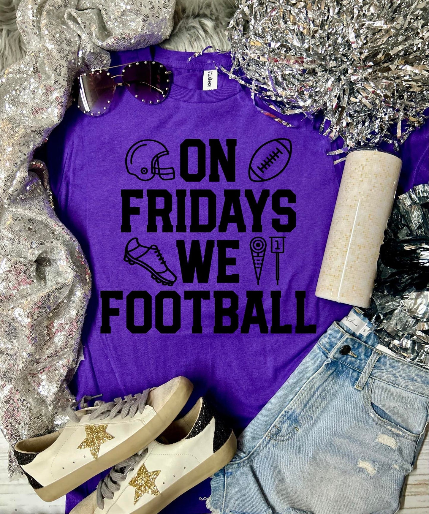 Kids On Fridays we Football Pick Your Color Tee