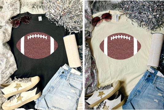 *DTF* Glitter Football Tultex Tee