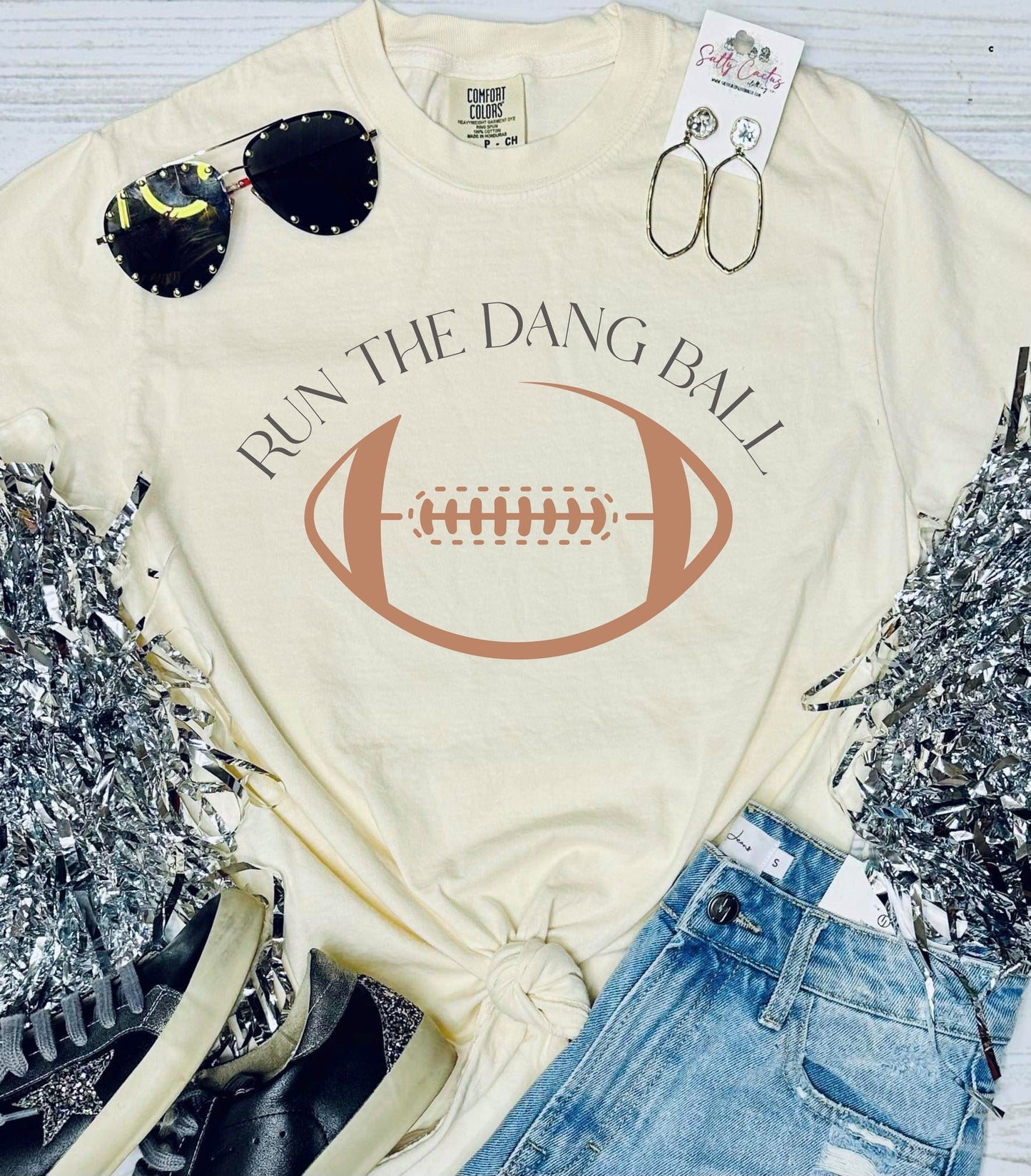 *DTF* Run The Dang Ball Ivory Comfort Color