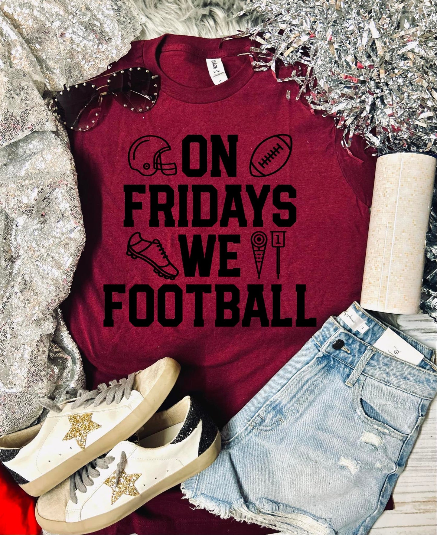 Kids On Fridays we Football Pick Your Color Tee