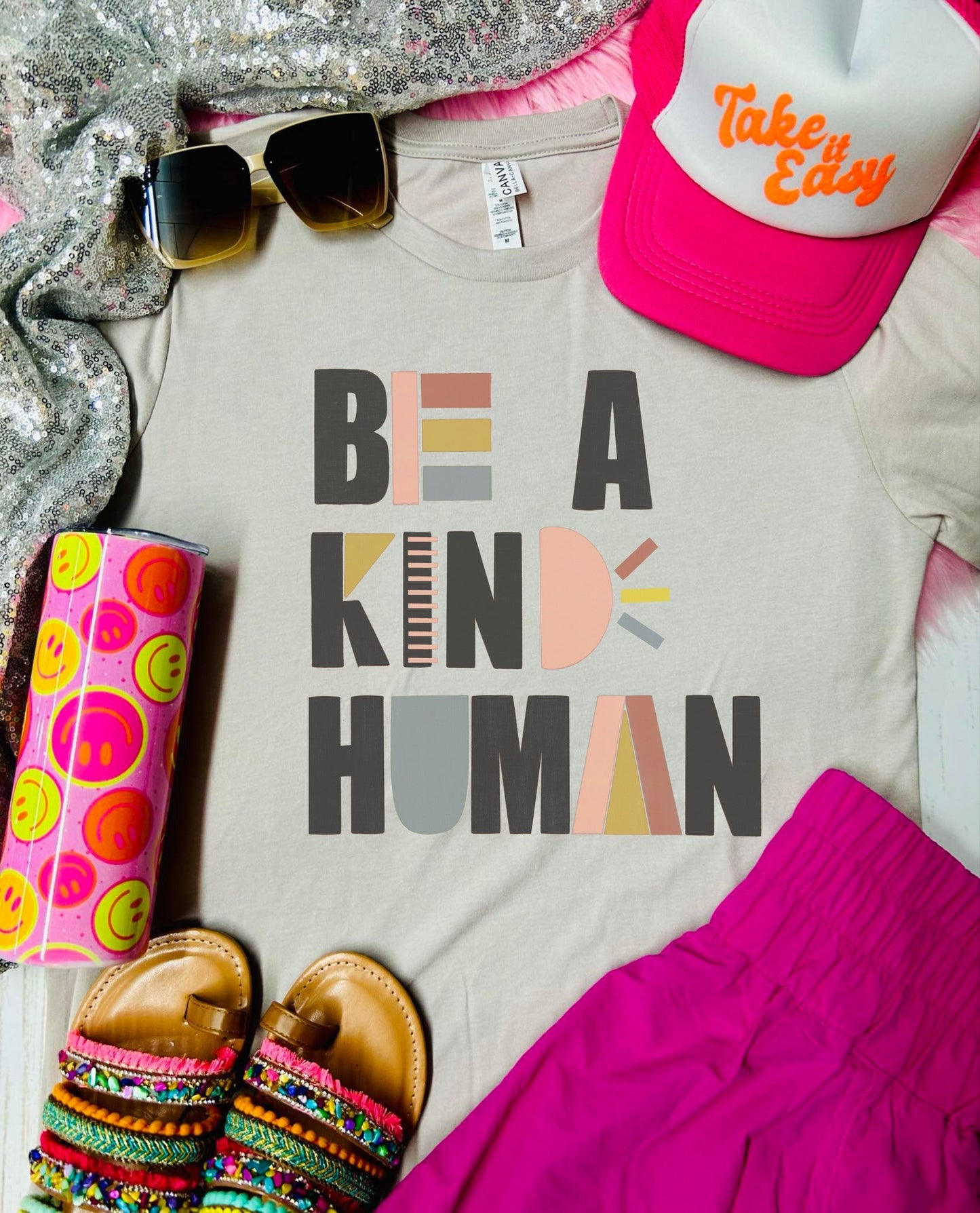 Be a Kind Human Tan Tee