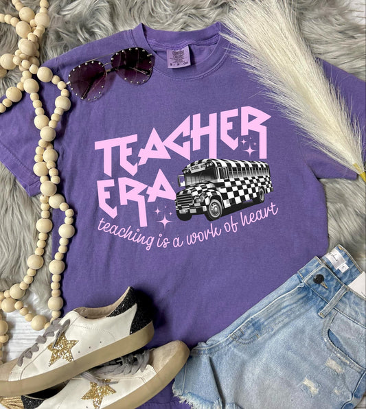 *DTF* Teacher Era Rocker Grape Comfort Color Tee