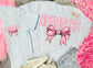 *DTG* Pink Bow State Chambray Front Pocket & Big On Back Design