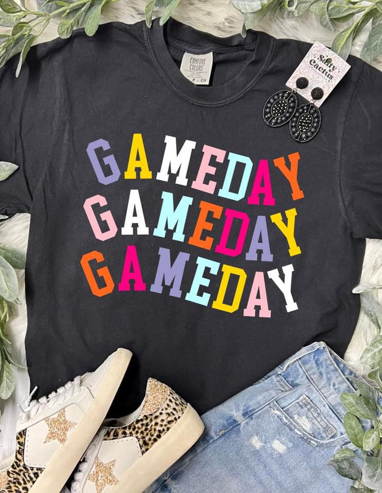 *DTF* Gameday Colorful Black Comfort Color