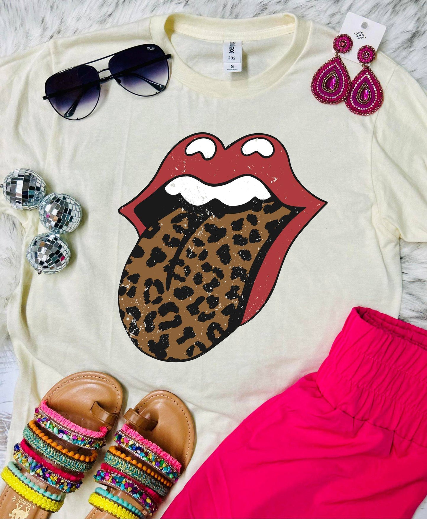 *DTF* Leopard Tongue Rock Natural Tultex Tee