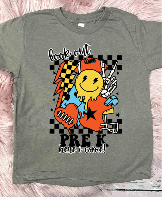 *DTF* Boys Look Out Here I Come Checkered Stone Grey Tee