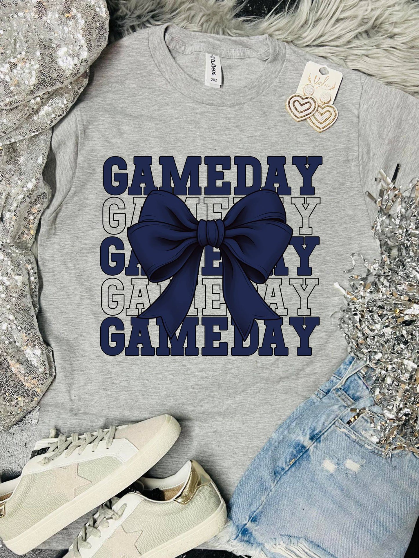 *DTF*  KIDS Gameday Bow Athletic Heather Tee