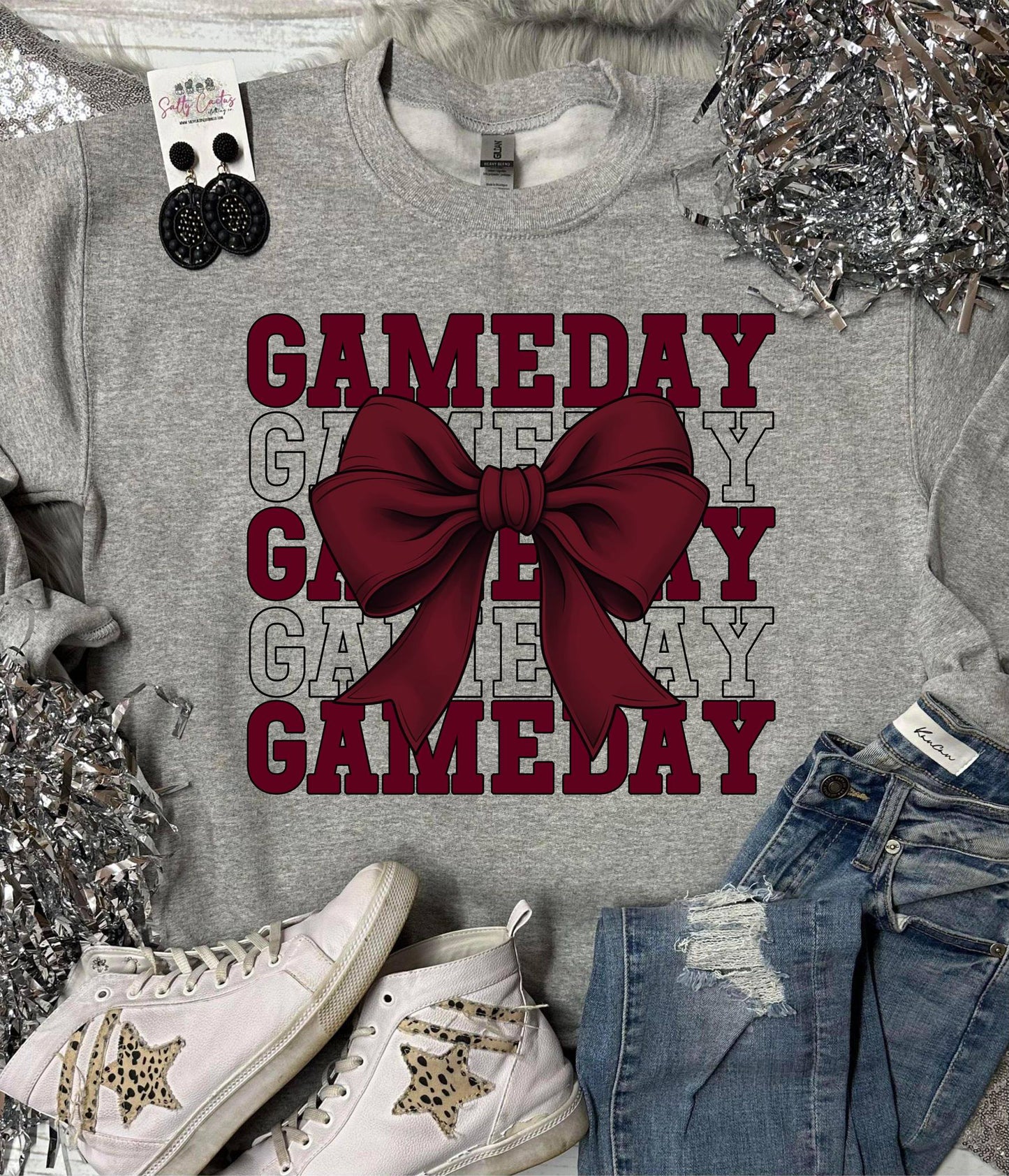 *DTF*  KIDS Gameday Bows Athletic Heather Tee