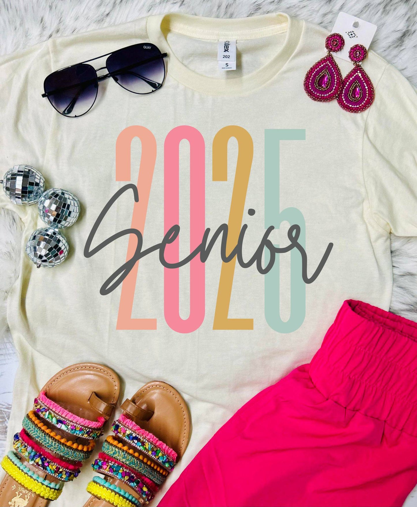 *DTG* Senior 2025 Colorful Ivory Tultex Tee