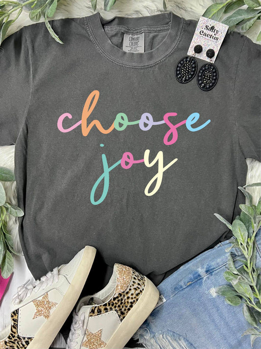 *DTF* Choose Joy Colorful Letters Pepper Comfort Color