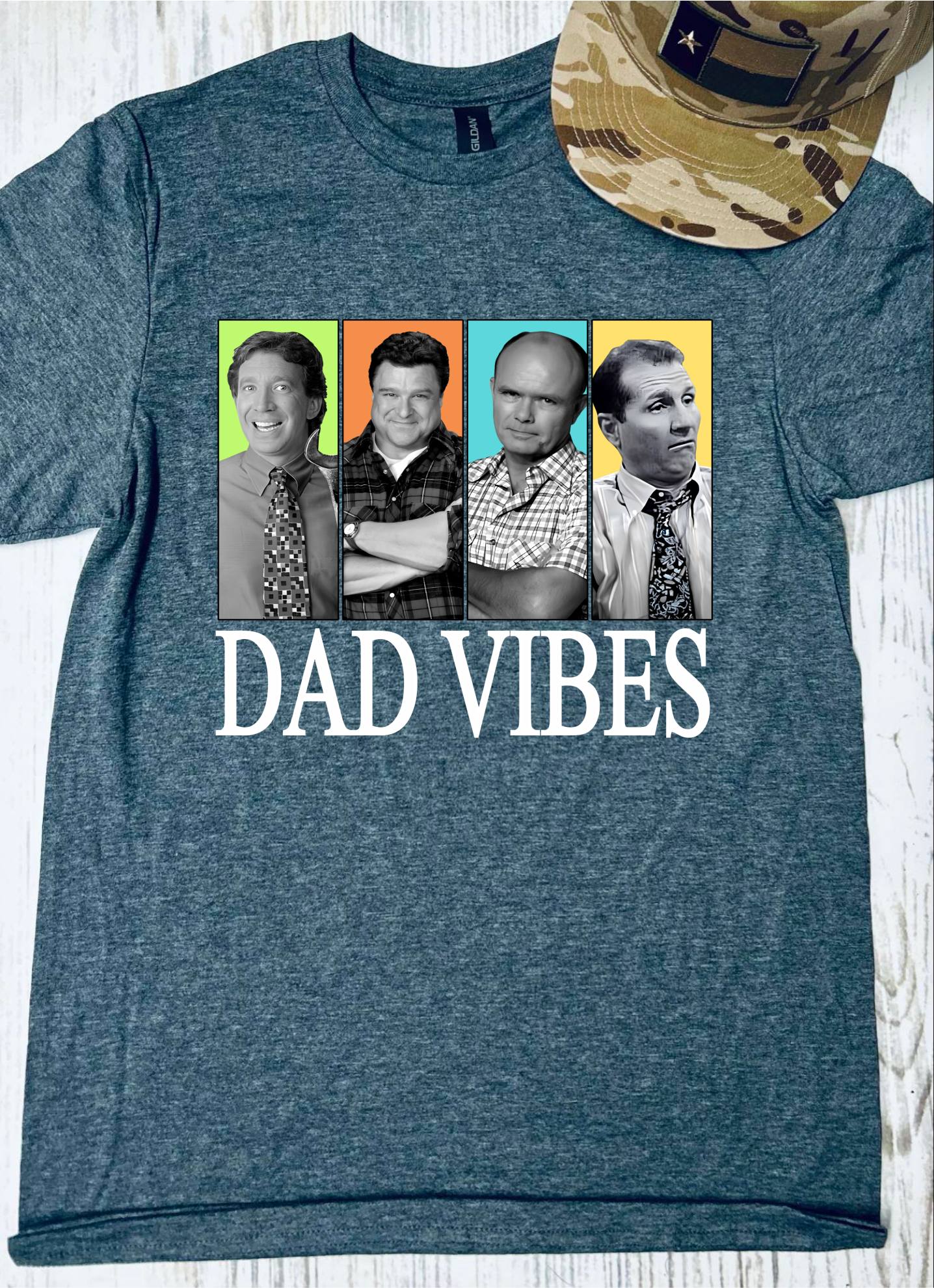 *DTF*Dad Vibes Sitcom Dark Grey Tee