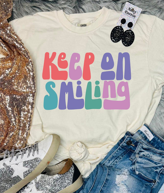 *DTF* Keep On Smiling Gemstone Colors Ivory Comfort Colors