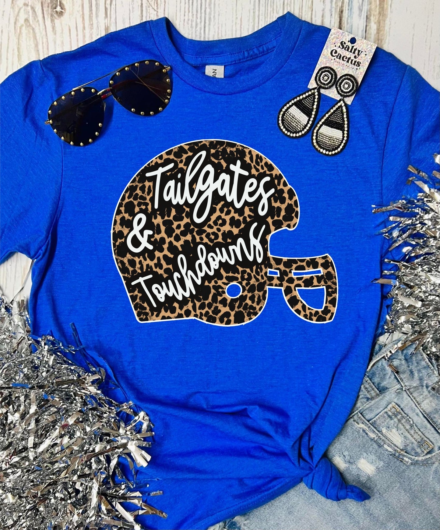 *DTF* Leopard Helmet Tailgate Colorful Tees