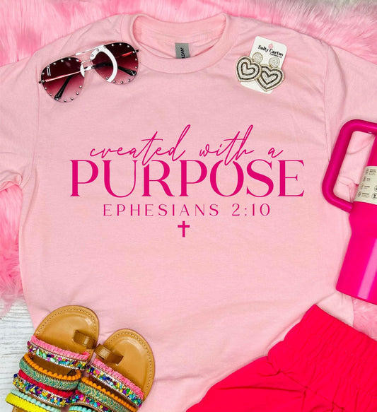 Created With A Purpose Baby Pink Tee