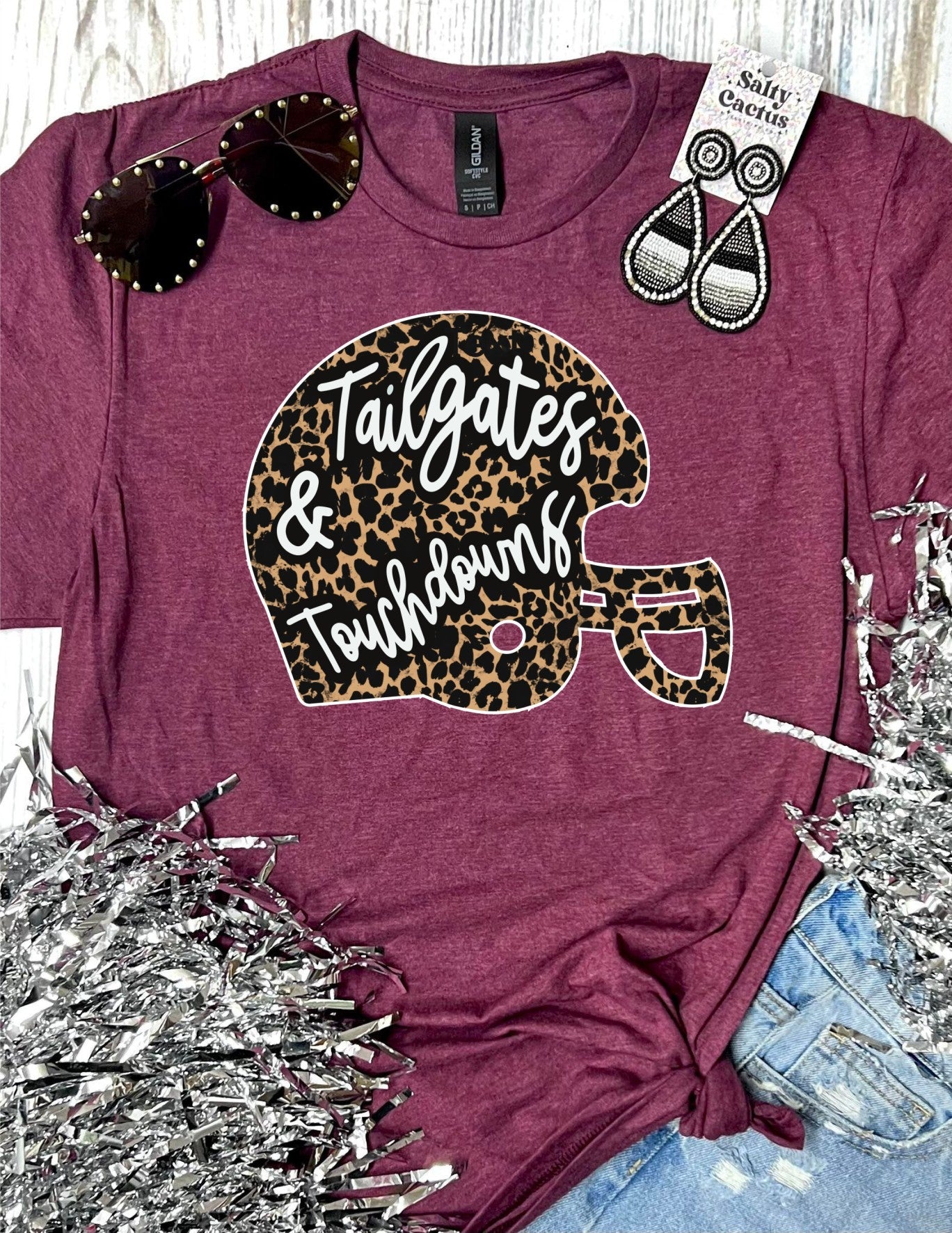 *DTF* Leopard Helmet Tailgate Colorful Tees