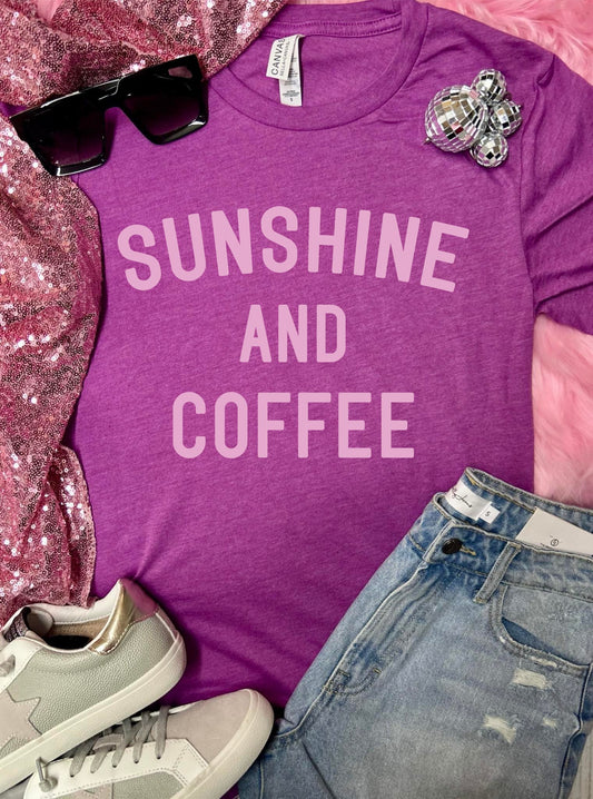 *DTF* Pink Sunshine and Coffee Heather Magenta Tee