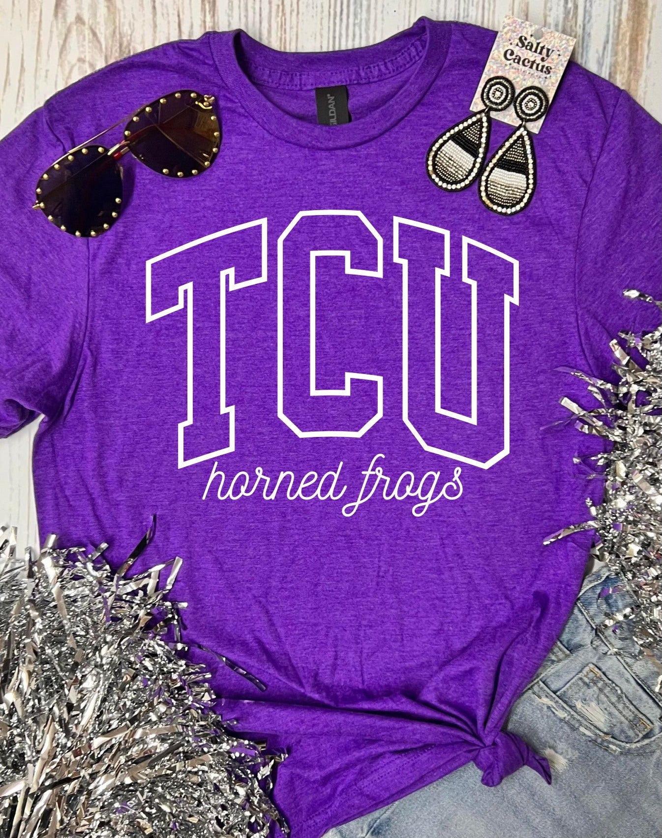 *DTF* Horned Frogs Outline Purple Tee