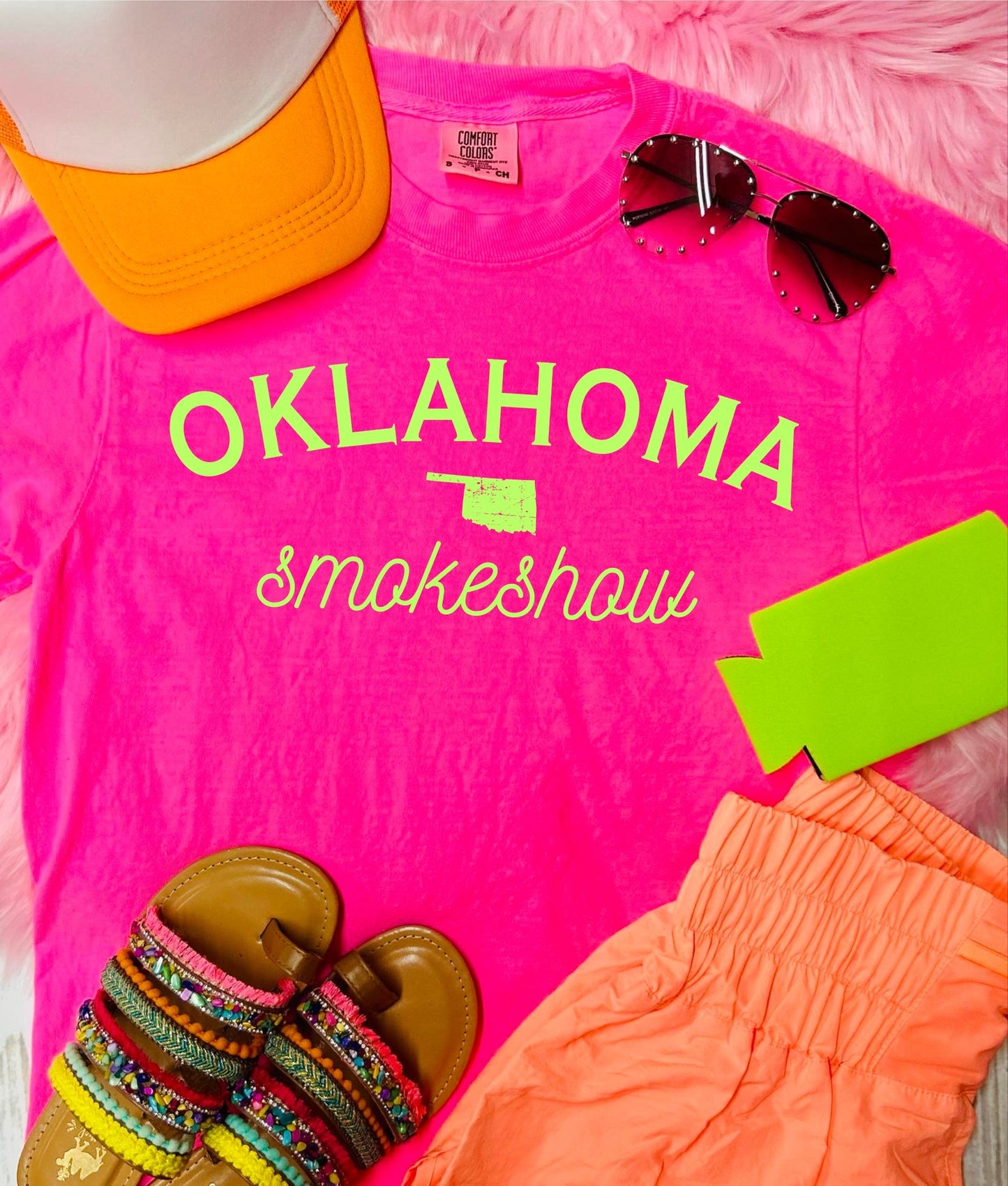 *DTF* Smokeshow State Neon Comfort Color Tee