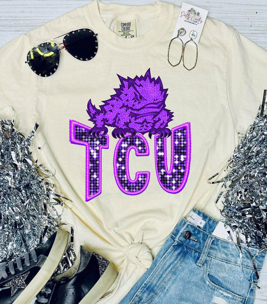 *DTF* TCU Glitter Ivory Comfort Color