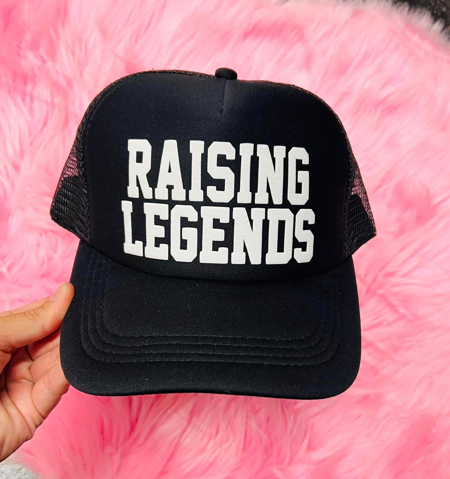 *TRUCKER HAT PUFF* Raising Legends All Black Trucker