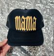 *TRUCKER HAT PUFF* Mama Boujee Design all Black Trucker