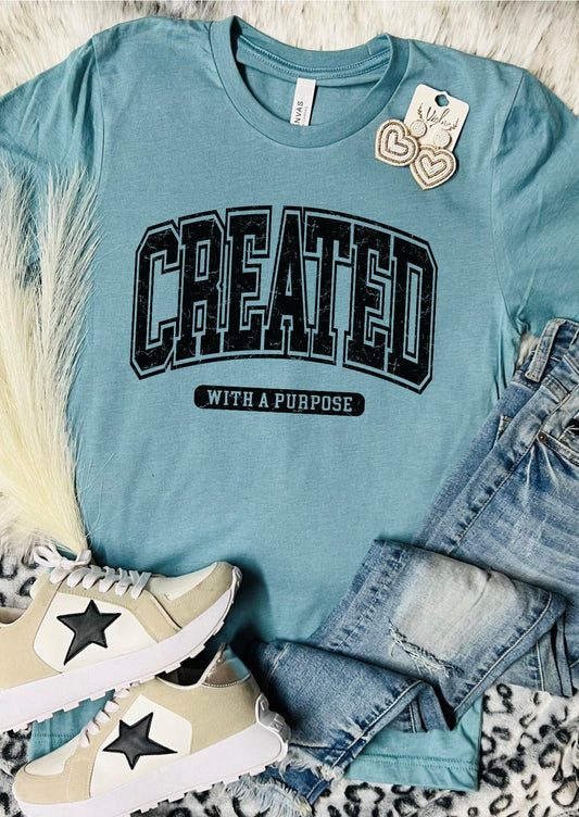 Created With A Purpose New Vintage Blue Lagoon Tee