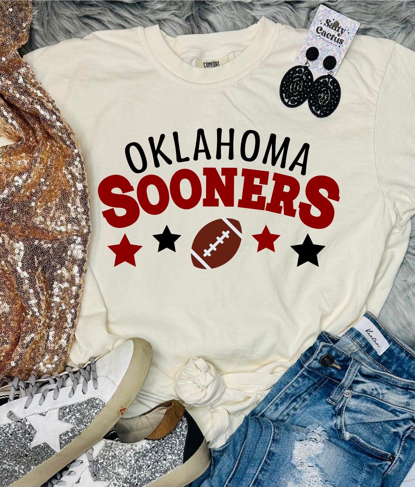 *DTF* Sooners Stars Ivory Comfort Color