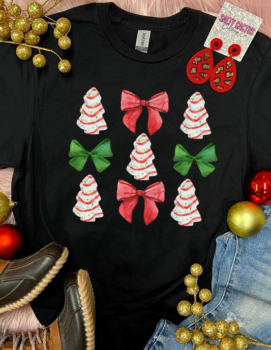 *DTF* Coquette Christmas Tee Cake Black Tee