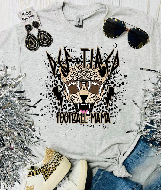 Def Tired Football Mama Ash Grey Tee