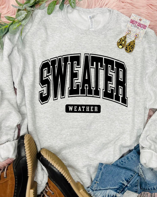 Sweater Weather Outline Ash Grey Sweatshirt