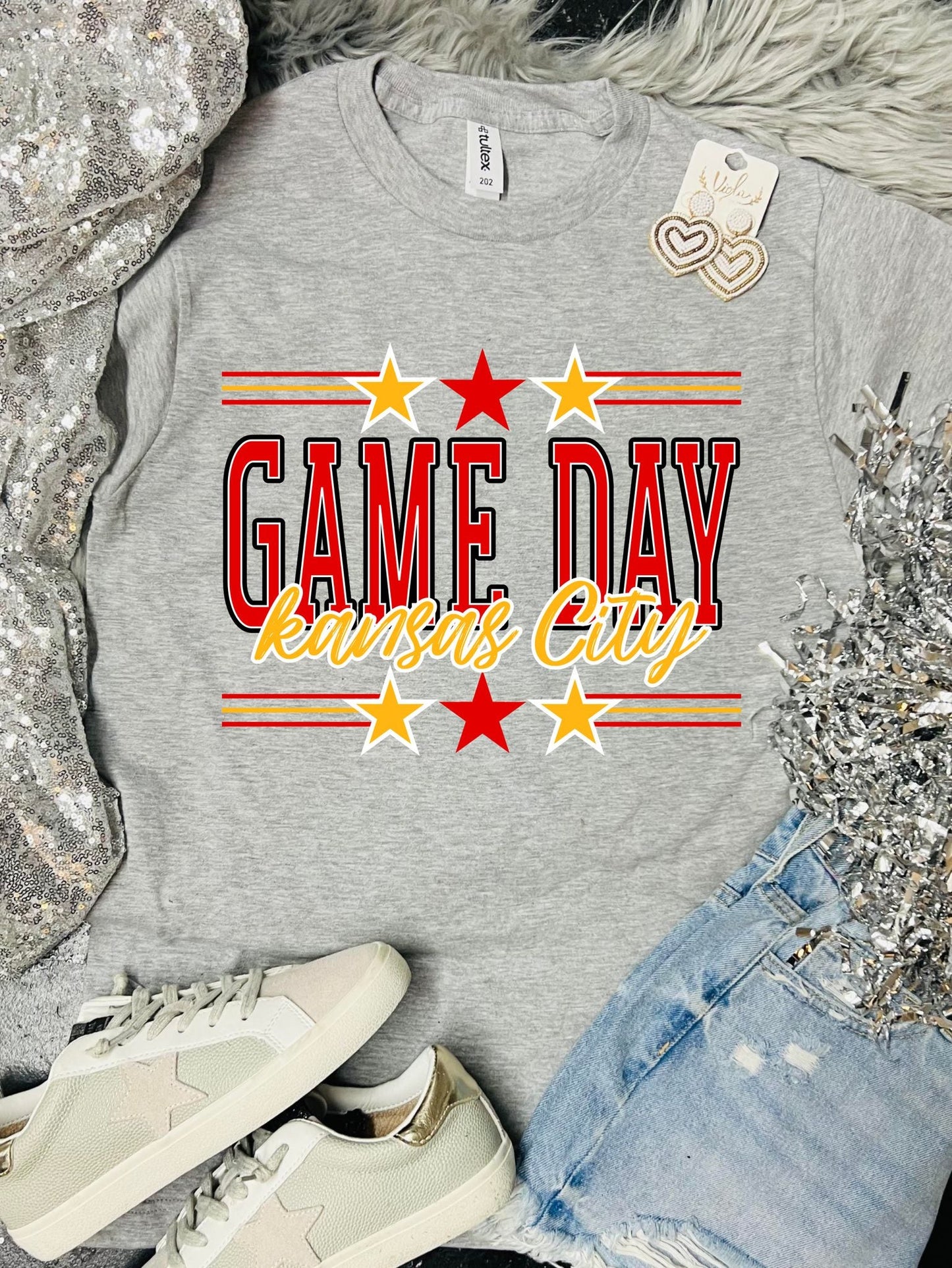 *DTF* Game Day Kansas City Grey Tultex Tee