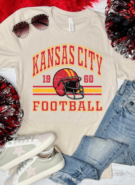 Kansas Football Tan Tee