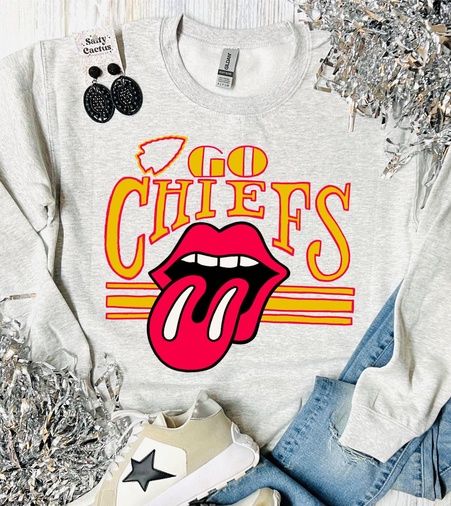 Go Chiefs Tongue Ash Grey Sweatshirt