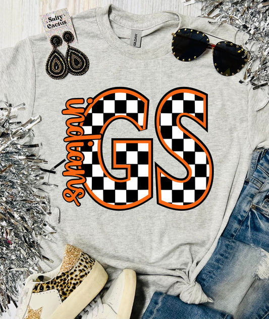 Checkered Sideways Mascot Ash Grey Tee