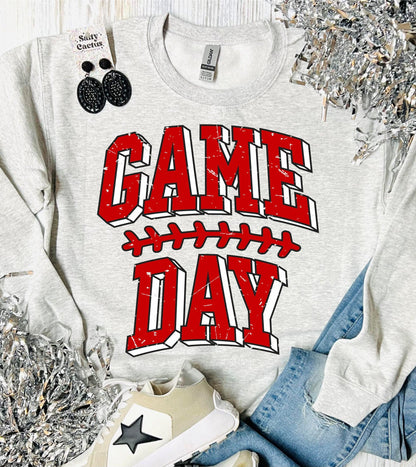 Game Day Vintage Stitches Ash Grey Sweatshirt