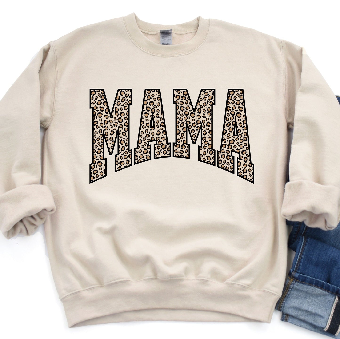 Mama Leopard Tan Sweatshirt