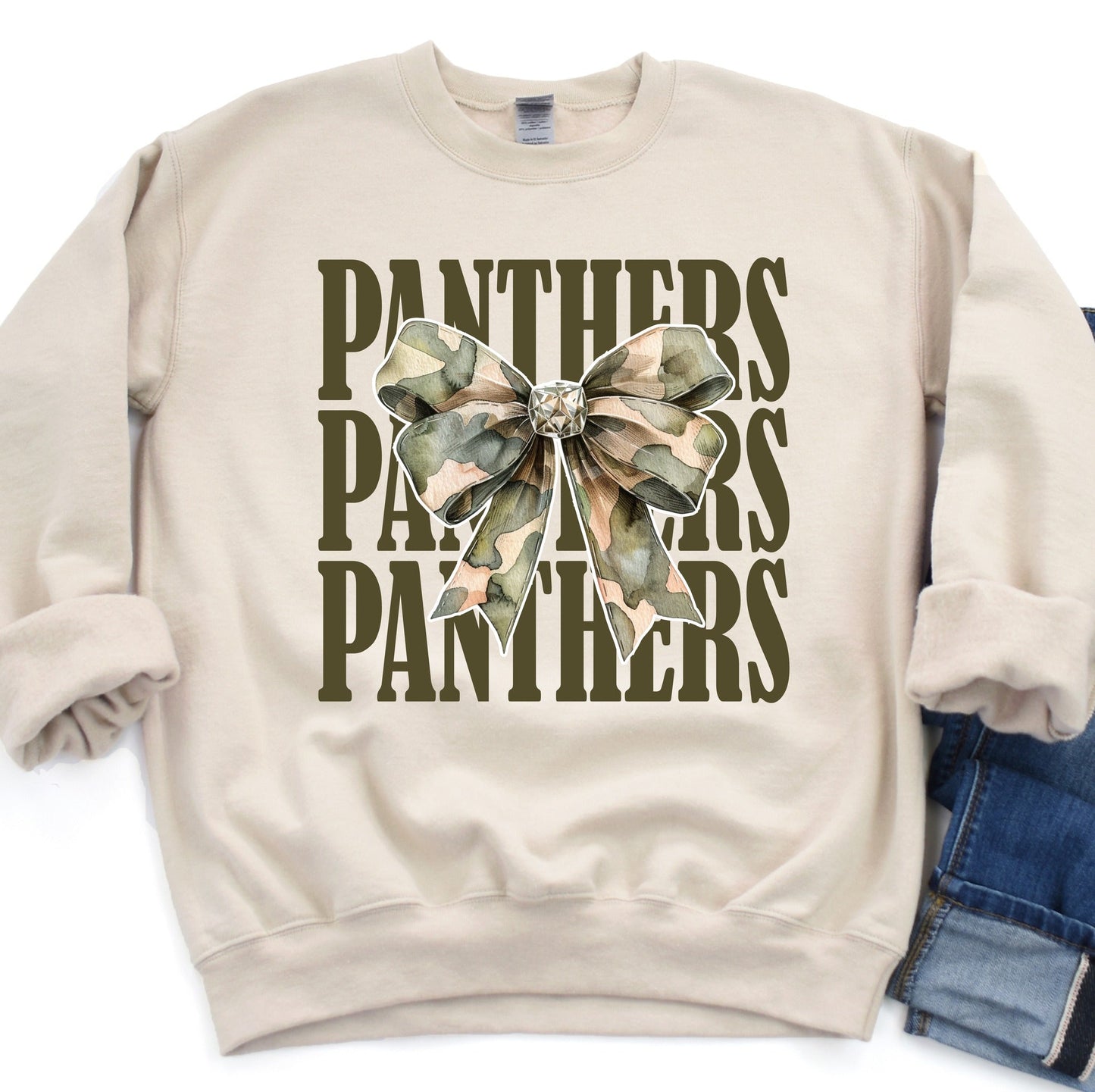 Camo Bow Spirit Tan Sweatshirt